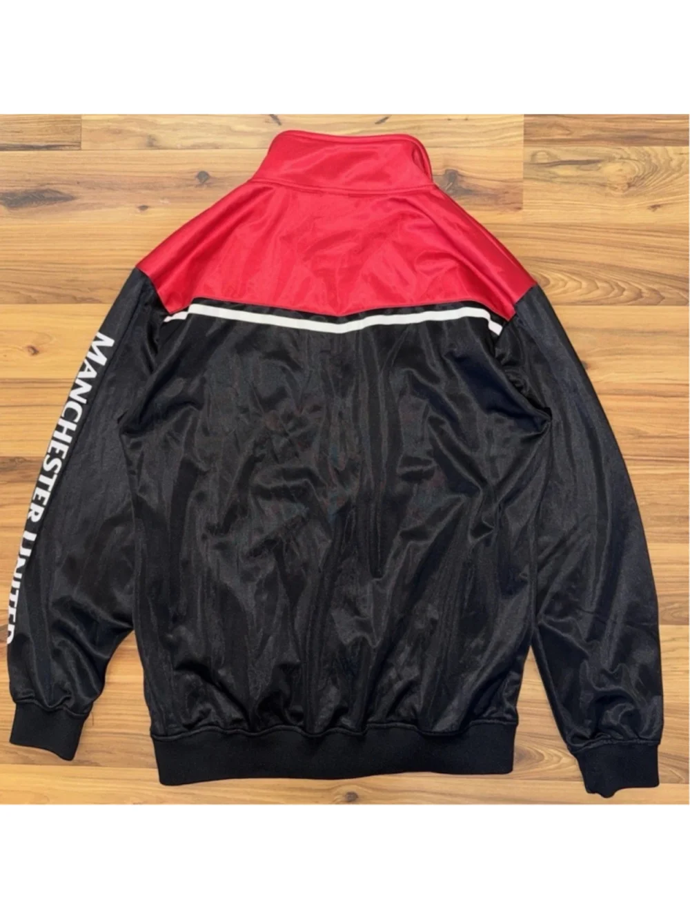 Manchester United Track Jacket Soccer Football Full Zip Red Streetwear Large